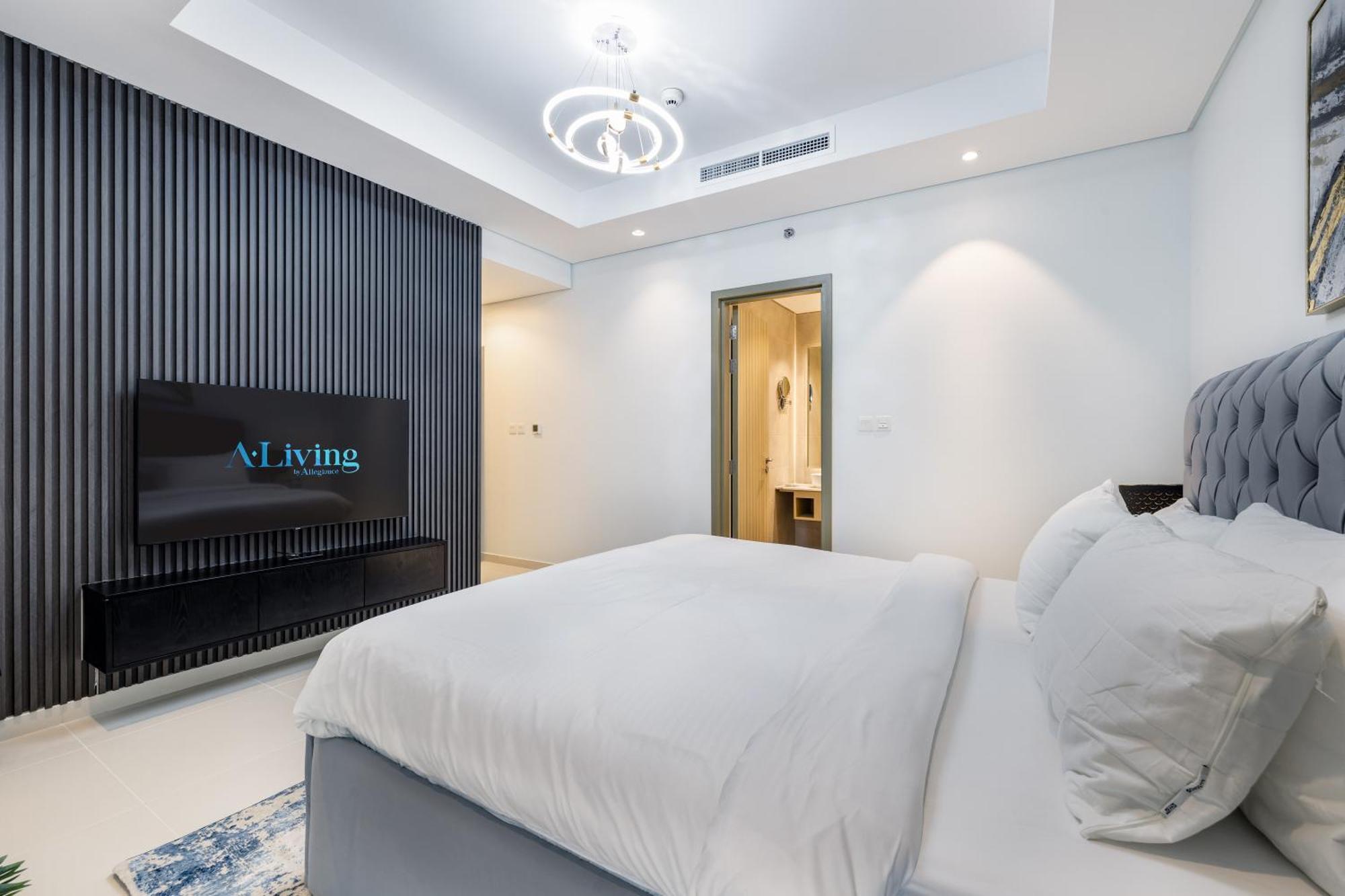 Apartamento Aliving Luxe 2Br With Burj Khalifa View Infinity Pool Midtown-4704 Dubái Exterior foto