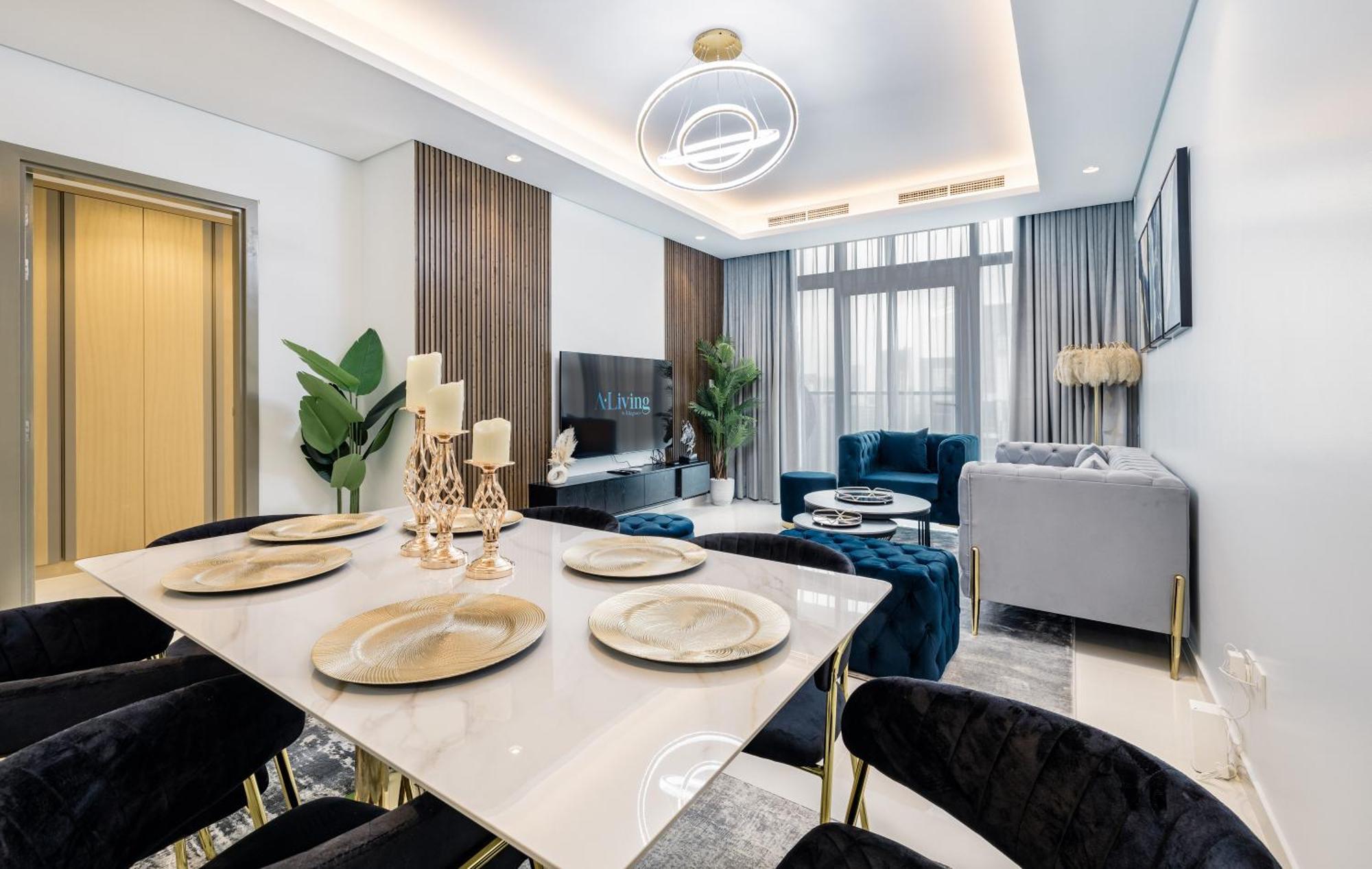 Apartamento Aliving Luxe 2Br With Burj Khalifa View Infinity Pool Midtown-4704 Dubái Exterior foto